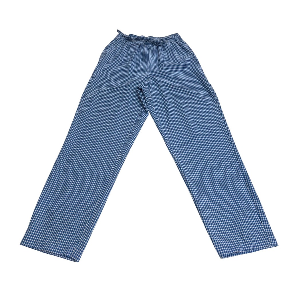 Koret Francisca Pants Blue Gingham Check Spring Fling Microfiber Size 8 Women